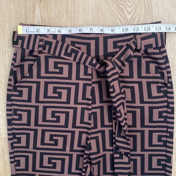 Fall Preppy Academia Pants: High Waist Labyrinth Leggings Size S/M - Picture 7 of 11